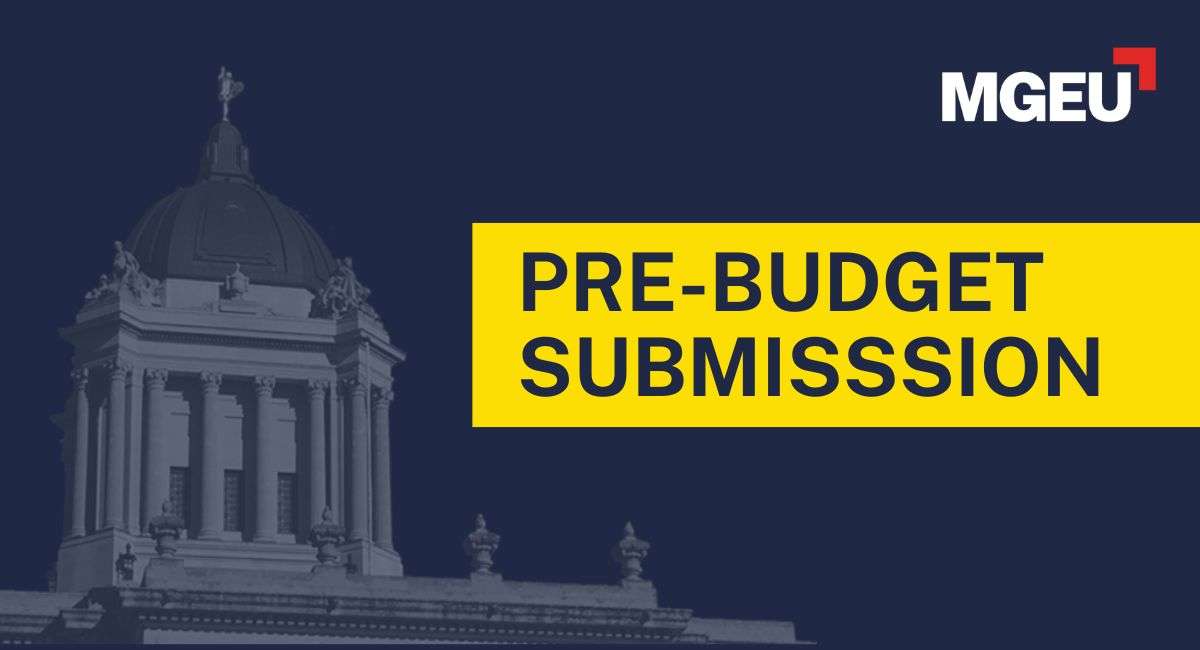 MB Legislative Building with text that says pre-budget submission