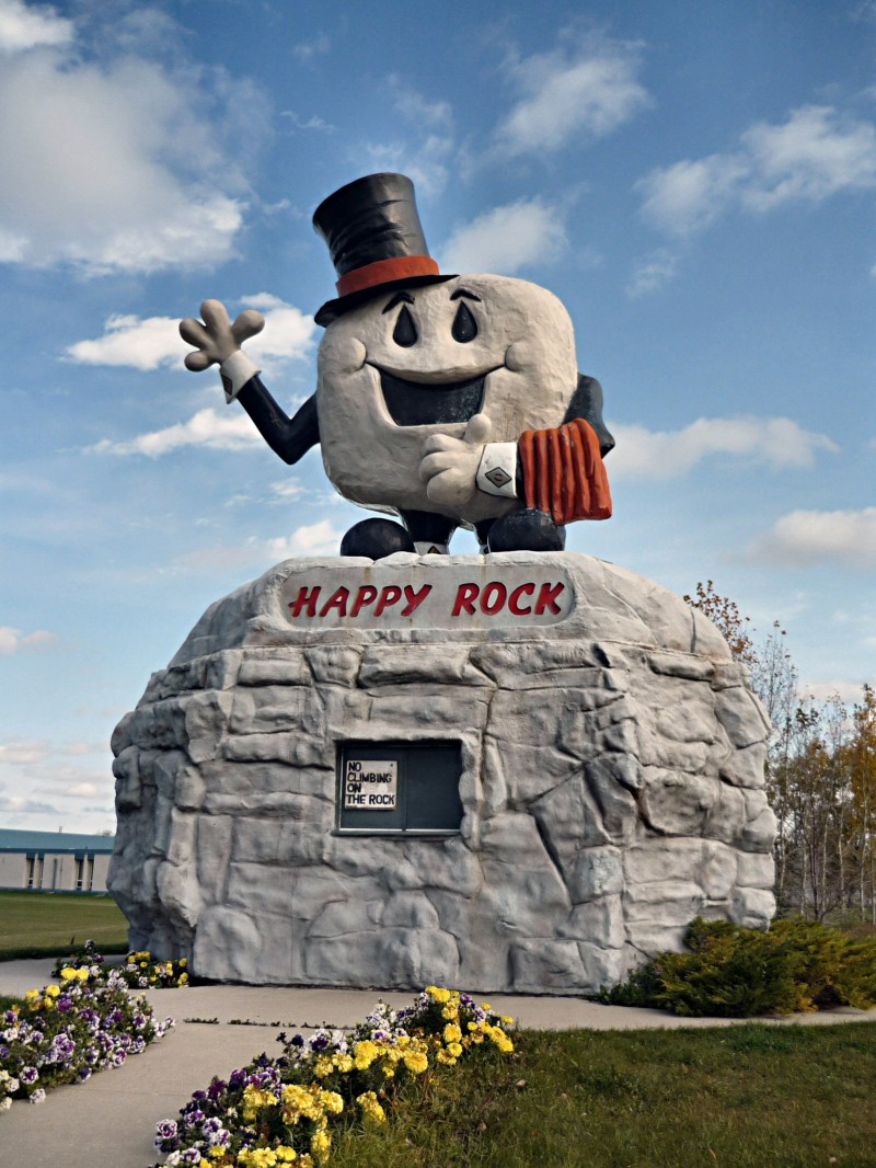 Happy Rock in Gladstone Manitoba