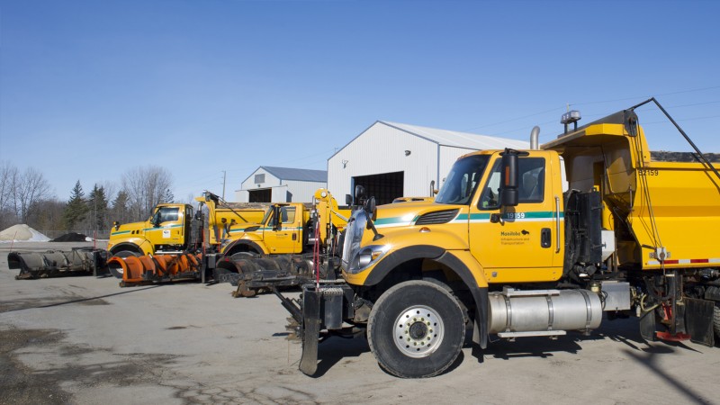 Manitoba snow clearing equipment in a highways yard