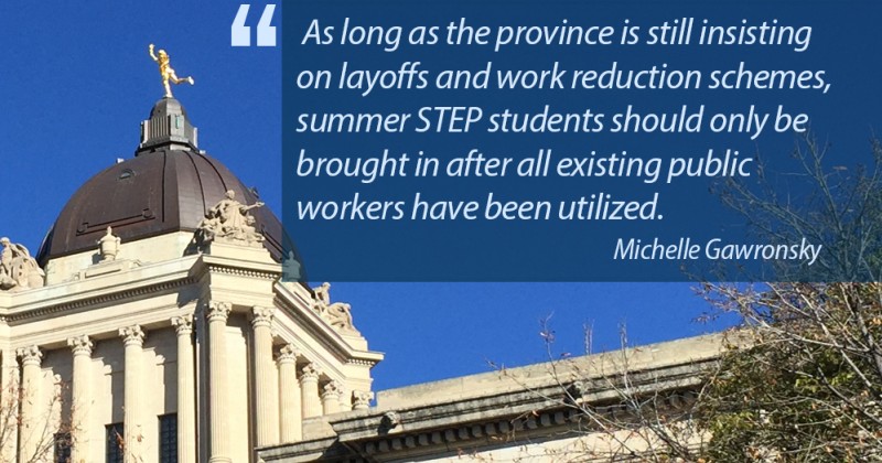 quote from Michelle Gawronsky over legislature photo