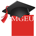 MGEU logo with grad cap